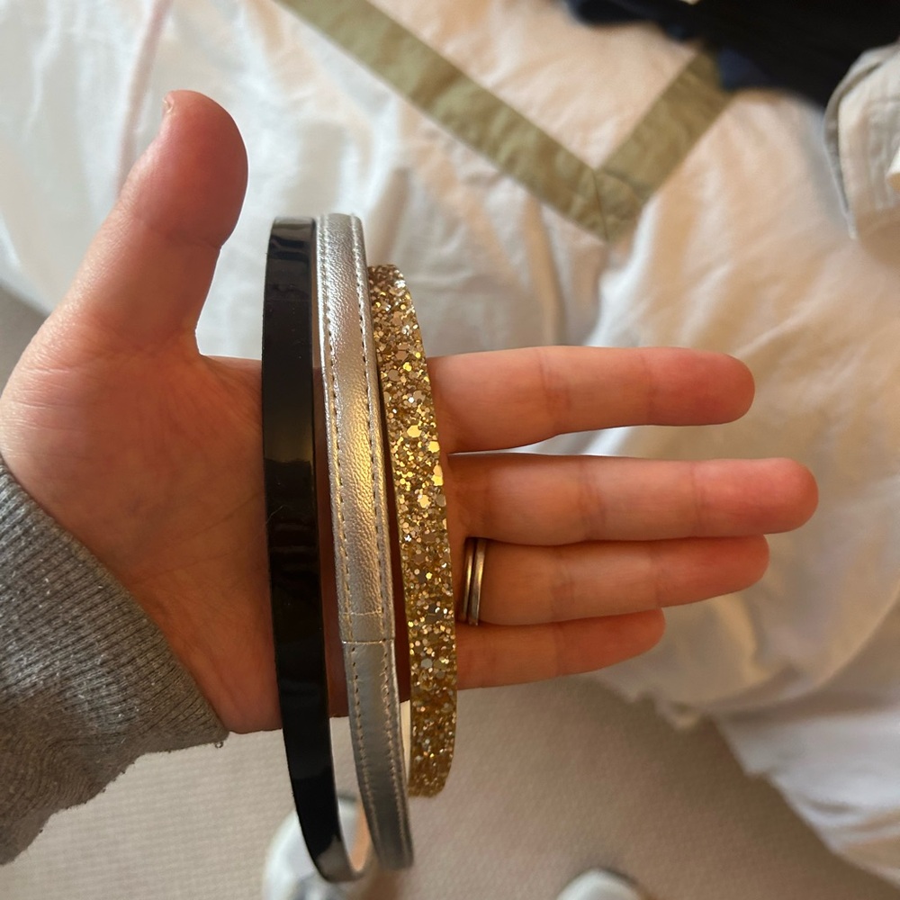 JCREW BUNDLE! three thin belts, amazing worn condition, size large, real leather